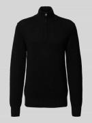 G-Star Raw Strickpullover mit gerippten Abschlüssen in Black, Größe L