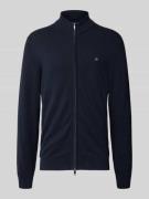 Christian Berg Men Strickjacke mit Reißverschluss in Marine, Größe 3XL