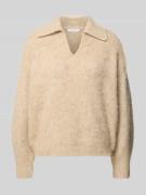 OPUS Loose Fit Strickpullover mit Woll-Anteil Modell 'Pelsie' in Beige...