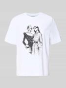 Rich & Royal T-Shirt mit Motiv-Print in Weiss, Größe L