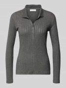 Marc O'Polo Slim Fit Langarmshirt aus Baumwoll-Modal-Mix in Mittelgrau...