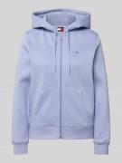 Tommy Jeans Regular Fit Sweatjacke aus Baumwoll-Mix in Lavender, Größe...