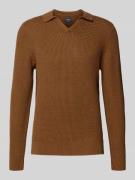 MCNEAL Strickpullover mit gerippten Abschlüssen in Hazel, Größe L