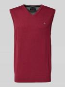 Christian Berg Men Pullunder mit Label-Stitching in Dunkelrot Melange,...