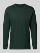 RAGMAN Longsleeve mit geripptem Rundhalsausschnitt in Bottle, Größe L