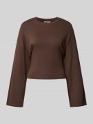 Noisy May Longsleeve mit weiten Ärmeln Modell 'EDEN' in Dunkelbraun, G...