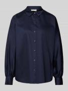 Milano Italy Hemdbluse mit Knopfleiste in Dunkelblau, Größe 38