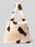 STUDIO NOOS Mom Bag aus Kunstfell mit Allover-Animal-Print in Offwhite...