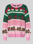 Only Regular Fit Weihnachtspullover mit Glitzer-Details Modell 'XMAS H...