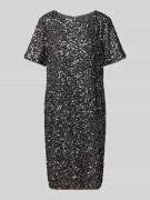 comma Knielanges Kleid mit Rundhalsausschnitt in Anthrazit, Größe 34