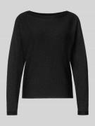 comma Strickpullover aus Viskose-Mix mit U-Boot-Ausschnitt in Black, G...
