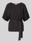 MOS MOSH Blusenshirt mit Bindegürtel Modell 'Pie Bellevue' in Black, G...