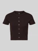 G-Star Raw Cropped T-Shirt mit Knopfleiste Modell 'Heritage' in Dunkel...