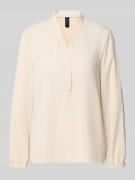 Marc Cain Regular Fit Bluse mit V-Ausschnitt in Sand, Größe 34