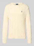 Polo Ralph Lauren Strickpullover mit Label-Stitching in Offwhite, Größ...