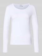 ZABAIONE Longsleeve mit geripptem Rundhalsausschnitt in Weiss, Größe S
