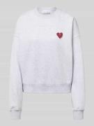 OH APRIL Sweatshirt mit Motiv-Print Modell 'Nina' in Mittelgrau Melang...