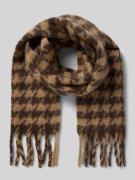 Pieces Schal mit Allover-Muster Modell 'MACI' in Mittelbraun, Größe 1