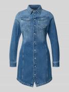 G-Star Raw Jeanskleid mit Hemdblusenkragen und Brusttaschen in Jeansbl...