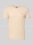 Tommy Jeans Regular Fit T-Shirt aus Baumwoll-Mix in Beige Melange, Grö...