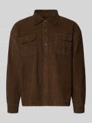 Pegador Freizeithemd mit Knopfleiste in Dunkelbraun, Größe L
