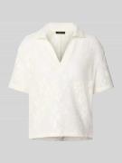 Oui Blusenshirt in Strick-Optik in Offwhite, Größe 38