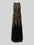 Adrianna Papell Abendkleid mit Pailletten und Ziersteinbesatz in Black...