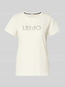 LIU JO SPORT T-Shirt mit Rundhalsausschnitt und Ziersteinbesatz in Off...
