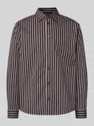 Wood Wood Freizeithemd mit Knopfleiste Modell 'Nico' in Mittelbraun, G...