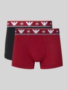Emporio Armani Trunks mit elastischem Logo-Bund im 2er-Pack in Rot, Gr...