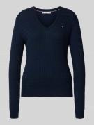 Tommy Hilfiger Regular Fit Strickpullover aus reiner Baumwolle in Mari...