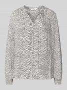 More & More Regular Fit Hemdbluse aus Viskose mit V-Ausschnitt in Weis...