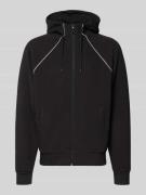 BOSS Green Regular Fit Sweatjacke aus Baumwoll-Mix in Black, Größe L