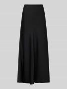 Neo Noir Maxirock aus Satin mit elastischem Bund Modell 'Vicky' in Bla...