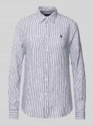 Polo Ralph Lauren Hemdbluse aus reinem Leinen in Mittelgrau, Größe L