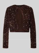 Mango Bolero mit Pailletten und Schnürung Modell 'XTURNER' in Dunkelbr...