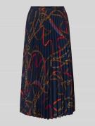 Lauren Ralph Lauren Midirock mit Plisseefalten in Marine, Größe 36