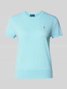 Polo Ralph Lauren Strickshirt mit Logo-Stitching in Bleu, Größe S