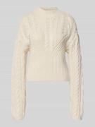 Noisy May Slim Fit Pullover in Strick-Optik Modell 'Haysa' in Ecru, Gr...