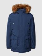 Blend Parka mit verdecktem Reißverschluss in Dunkelblau, Größe L