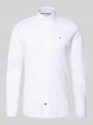 Tommy Hilfiger Tailored Slim Fit Businesshemd aus Baumwoll-Mix in Weis...