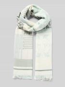 JOOP! Schal mit Label-Details und Fransen Modell 'Ailis' in Aqua, Größ...