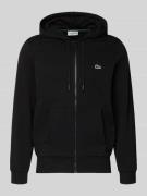 Lacoste Sweatjacke mit Reißverschluss in Black, Größe XXL