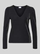 Vila Longsleeve mit V-Ausschnitt Modell 'ELEINAS' in Black, Größe L