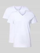 Christian Berg Men T-Shirt mit V-Ausschnitt im 2er-Pack in Weiss, Größ...