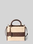 Liu Jo White Handtasche mit Teddyfell und Label-Detail in Beige, Größe...