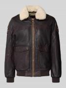 PME Legend Fliegerjacke aus Leder Modell 'SNOWPROP' in Dunkelbraun, Gr...