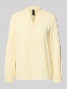 Marc Cain Regular Fit Bluse mit V-Ausschnitt in Hellgelb, Größe 34