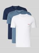 HUGO Regular Fit T-Shirt Set aus reiner Baumwolle im 3er-Pack in Blau,...