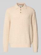 Les Deux Strickpullover mit Strukturmuster Modell 'Gustav' in Beige, G...